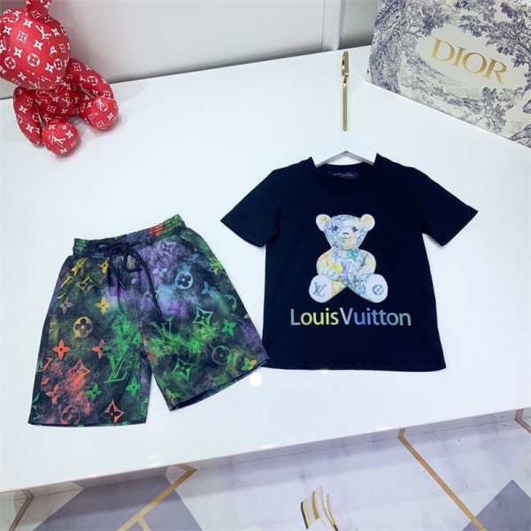 Lv ルイヴィトンブランド子供服 tシャツカットソー コピーブランドtシャツオーバーサイズ韓国 パチモン tシャツ大人の上質Tシャツ