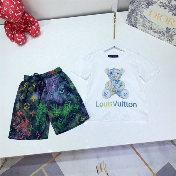 Lv ルイヴィトンブランド子供服 tシャツカットソー コピーブランドtシャツオーバーサイズ韓国 パチモン tシャツ大人の上質Tシャツ