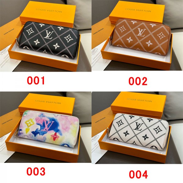 Lv ルイヴィトンブランド長財布 レディース レザー 大容量 束入れ プレゼント 薄い ビジネス スタイリッシュ 男性 ウォレット 小銭入れ 