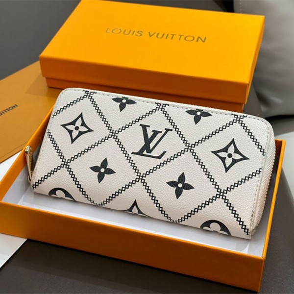 Lv ルイヴィトンブランド長財布 レディース レザー 大容量 束入れ プレゼント 薄い ビジネス スタイリッシュ 男性 ウォレット 小銭入れ 