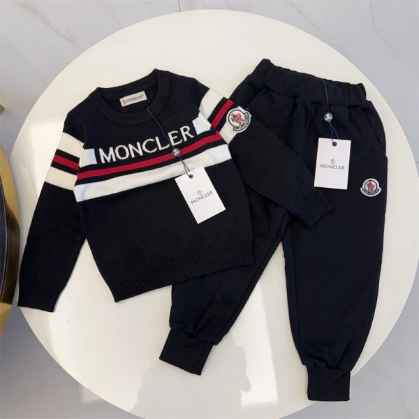 Moncler ブランド 上下セット キッズ トレーナー パンツ 2点セット モンクレール 子供服 男の子 長袖セーター 可愛い 長袖ニット ロングパンツ 人気 女の子 キッズ服 セットアップ 韓国 コットン おしゃれ 秋 冬 スポーツウェア 普段着 通園 通学 90¬150cm