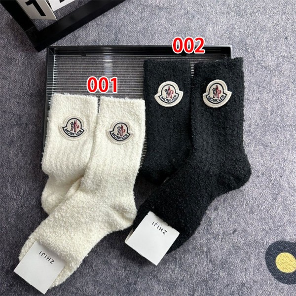 Moncler モンクレールレディース向け 靴下 かわいいブランド ストッキング 大人気コットン 靴下 メンズ 通気性浅口ソックス 女の子好き 韓国