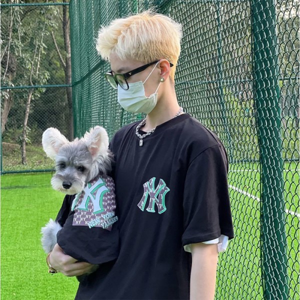 MLB エムエルビー ブランドtシャツ オーバーサイズ 犬服 親子服 ブランドtシャツ 上着 カジュアル ハイブランド半袖tシャツ 男女兼用 tシャツ ユニセック ブランド 韓国 tシャツ