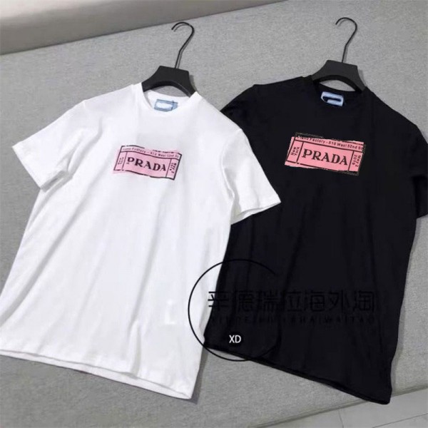 Prada プラダtシャツハイブランド夏ハイブランド半袖tシャツ男女兼用ブランドtシャツ高品質20代 30代40代tシャツ 激安パロディ