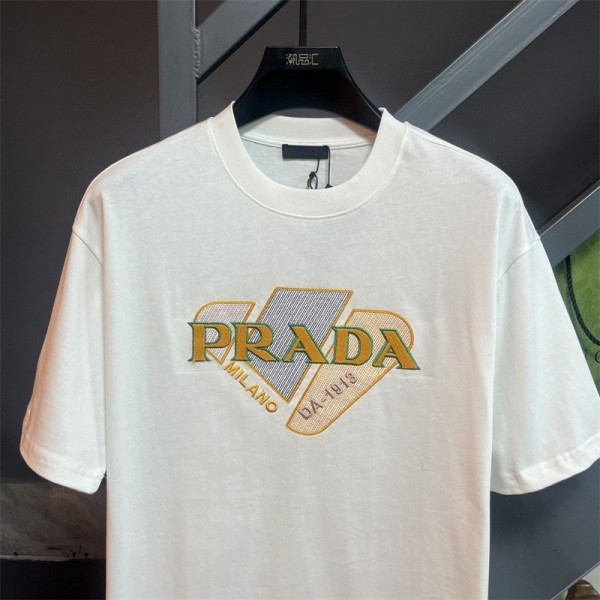 Prada プラダハイブランドtシャツ偽物レディースメンズブランドtシャツ上着カジュアル韓国 パチモン tシャツTシャツカットソーペアカップル