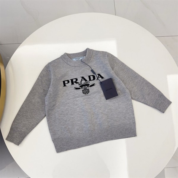 Prada プラダ ハイブランドプルオーバーニット レディース  セーター 大人め高級魅力・重ね着・高伸縮・リブ素材・着回し力・華奢見え・薄手 ニットソー カットソー トップス ニット 長袖 リブ 秋 冬 ストレッチ