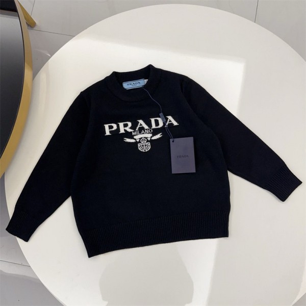 Prada プラダ ハイブランドプルオーバーニット レディース  セーター 大人め高級魅力・重ね着・高伸縮・リブ素材・着回し力・華奢見え・薄手 ニットソー カットソー トップス ニット 長袖 リブ 秋 冬 ストレッチ