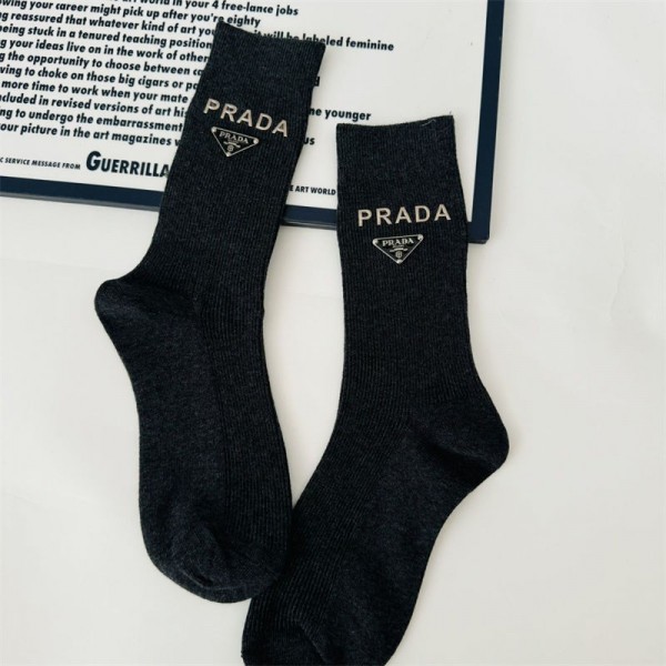 Prada プラダハイブランド ソックス 綿製レディース向け 靴下 かわいいブランド ストッキング 大人気浅口ソックス 女の子好き 韓国