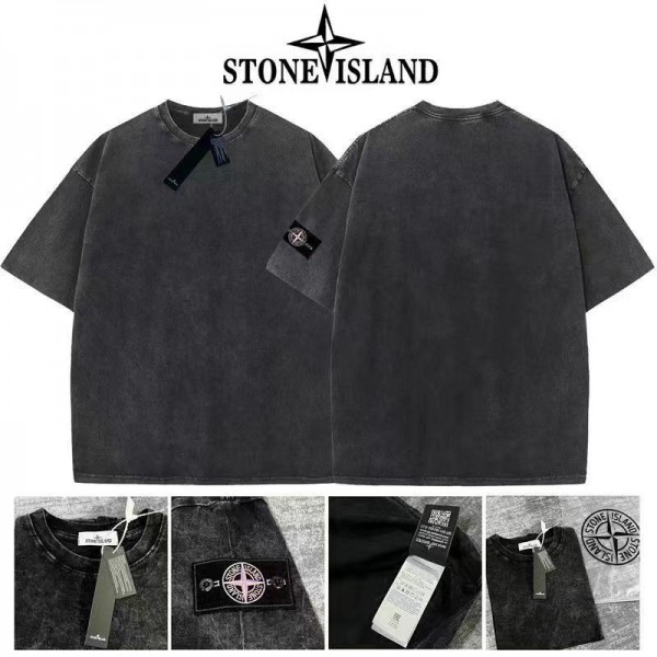 STONE ISLAND Tシャツ ブランド半袖tシャツ韓国 パチモン tシャツ大人の上質Tシャツtシャツ ユニセック ブランド