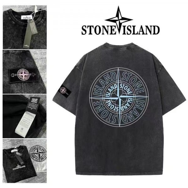 STONE ISLAND Tシャツ ブランド半袖tシャツ韓国 パチモン tシャツ大人の上質Tシャツtシャツ ユニセック ブランド