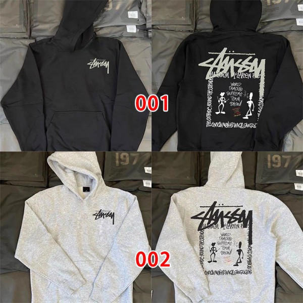 Stussy ステューシー ハイブランドキッズ秋冬服 パーカー トップス キッズ 裏起毛 裏ボア 長袖 フード付き 子供服 プルオーバー 厚手 暖かい 防寒服 インナー ゆったり 女の子 男の子 通学 通園 黒 100 - 160cm