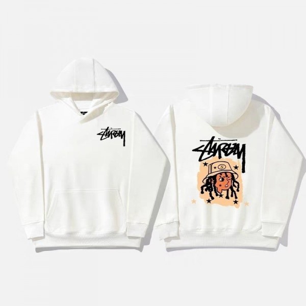 Stussy ステューシーブランドパーカー スウェット トップス キッズ 裏起毛 裏ボア 長袖 フード付き 子供服 プルオーバー 厚手 暖かい 防寒服 インナー ゆったり 女の子 男の子 通学 通園 黒 白 100 110 120 130 140 150 160cm