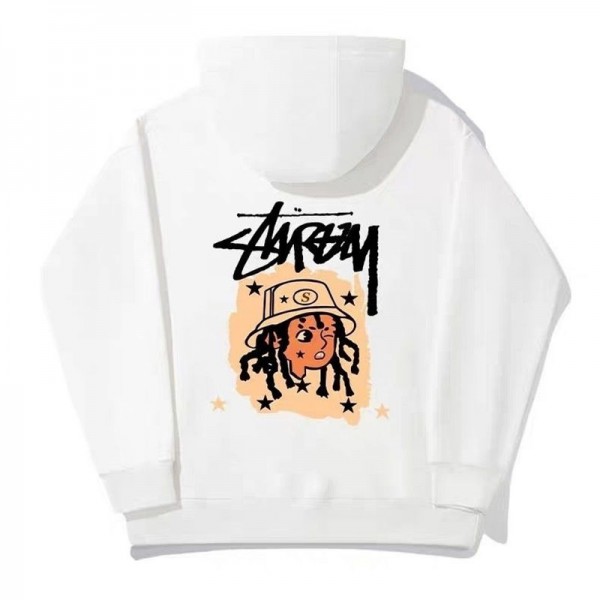 Stussy ステューシーブランドパーカー スウェット トップス キッズ 裏起毛 裏ボア 長袖 フード付き 子供服 プルオーバー 厚手 暖かい 防寒服 インナー ゆったり 女の子 男の子 通学 通園 黒 白 100 110 120 130 140 150 160cm