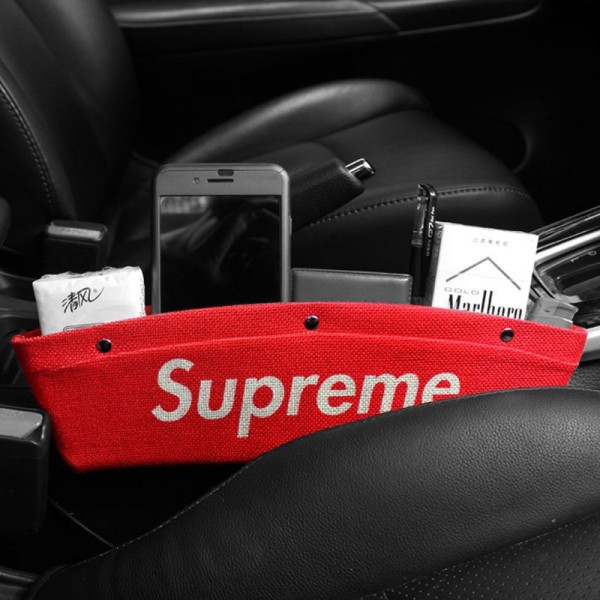 シュプリーム ブランド supreme カー用品 車隙間埋め 2点セット 車用 隙間バッグ 小物収納 落下防止  ファッション車用サイド収納ボックス 車シート収納ポケット 