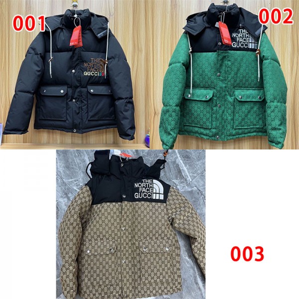 ザノースフェイス＆GUCCI ハイブランドダウンジャケット ショート THE NORTH FACE&グッチダウンコート 中綿コート M - 5XL ジャンパー フード付き 着脱可 厚手 防寒 防風 保温 メンズ アウター 秋冬 冬 冬物 おしゃれ ファッション カジュアル