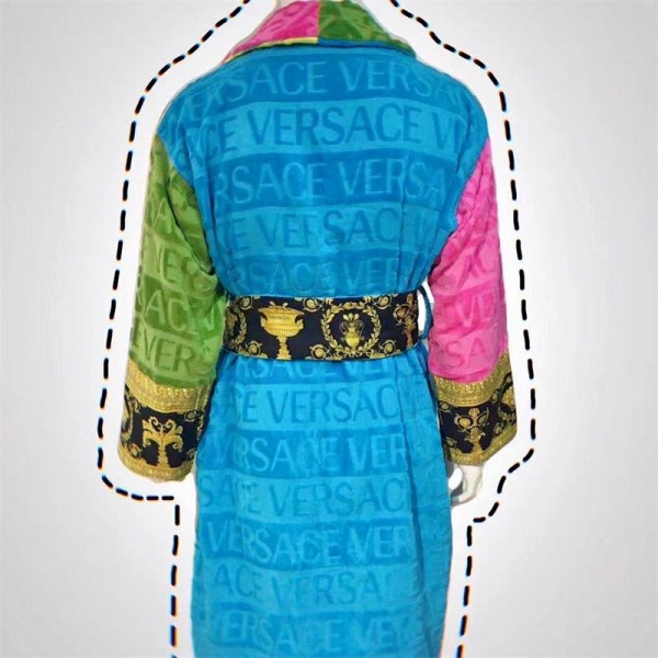 ヴェルサーチ バスローブ 綿100% タオル生地 メンズ レディース ブランド VERSACE 部屋着 ガウン ルームウェア 優しい肌触り 男女兼用 ホテル お風呂上り 吸水 速乾 保温 バス用品 