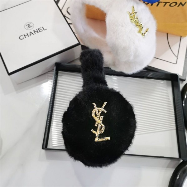 YSL イヴサンローラン耳当て レディース イヤーマフ 防寒 メンズ ブランド イヤーウォーマー フェイクファー ふわふわ 耳カバー 極厚ボア 暖かい 小顔効果 360度折畳み イヤーマフラー 可愛い 防寒対策 フリーサイズ 男女兼用 通勤 通学 旅行