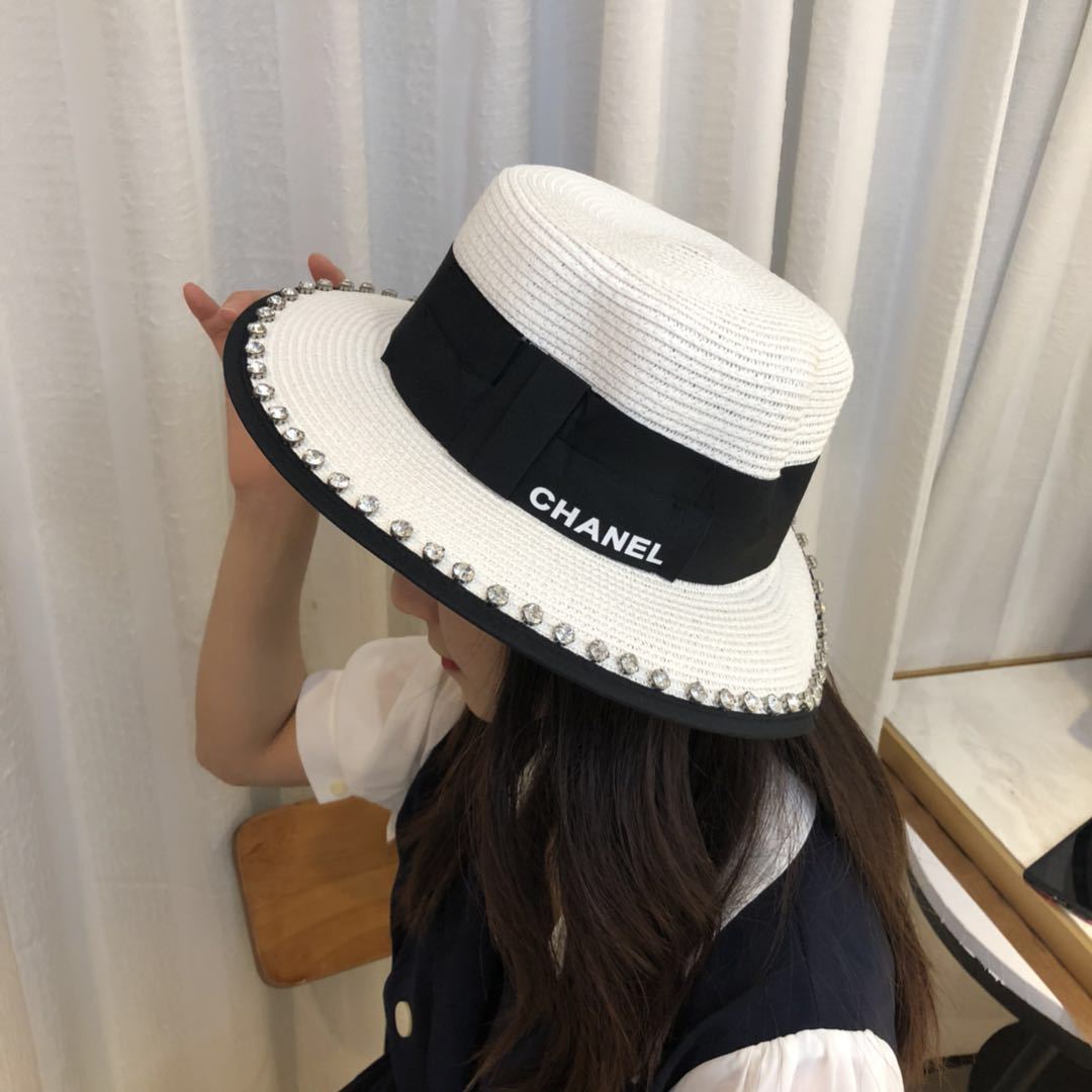 CHANEL 麦わら帽子 ハット ココマーク 57 - 麦わら帽子