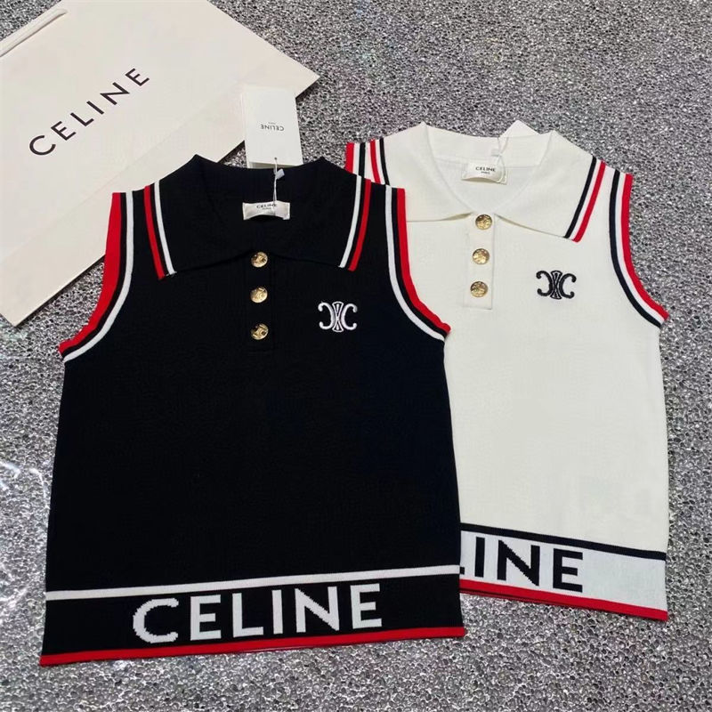 CELINE ノースリーブ カーディガン 